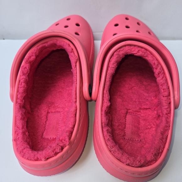 Crocs Adult Classic Pink Clogs Mules Lined Women 7 Men 5 Unisex Comfort Slides - Picture 5 of 11
